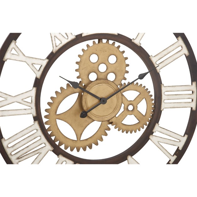 Metal Gear Wall Clock Brown Olivia amp May