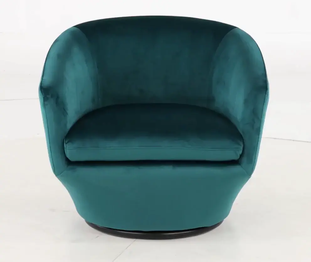 Jewel Velvet Emerald Swivel Accent Chair