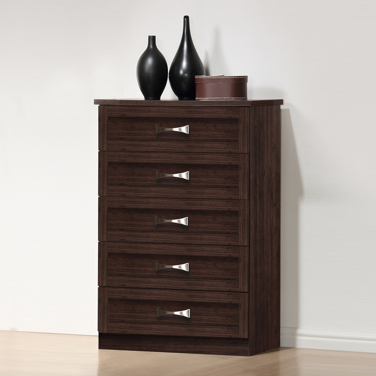 Baxton Studio Colburn 5 Drawer Chest - Wenge