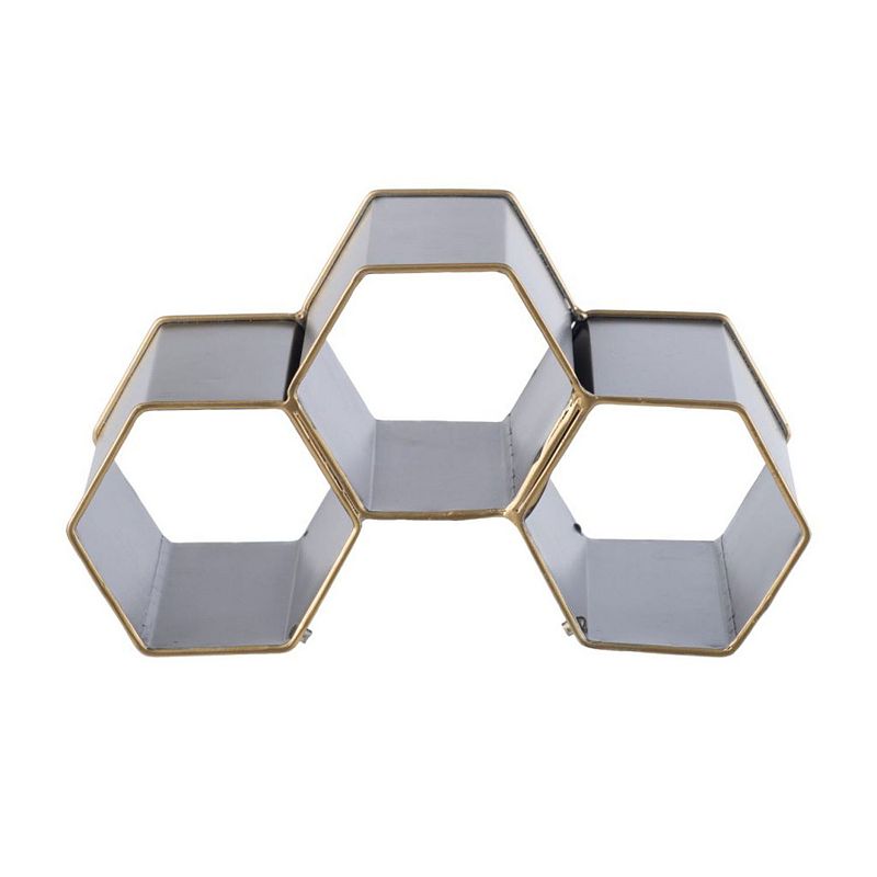 11.5 Charcoal Black Geometric Hexagonal Wine Bottle Holder