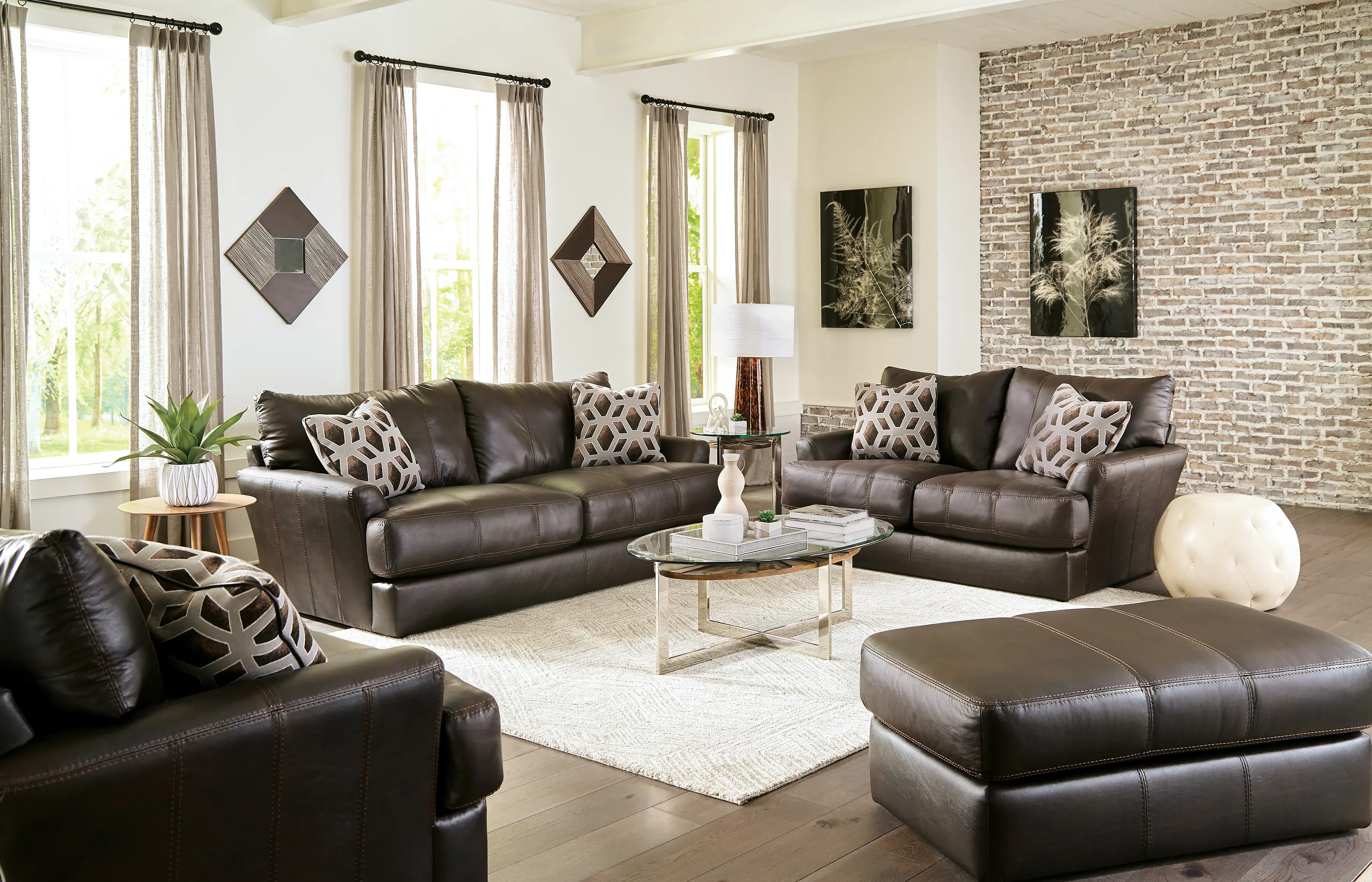 Prato Brown Leather Sofa