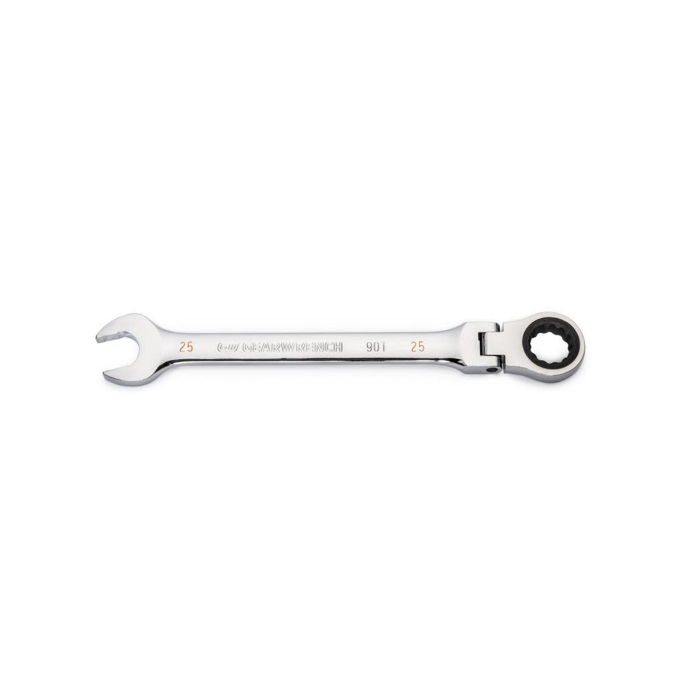 25mm 90T 12 Point Flex Head Ratcheting Combination Wrench ;