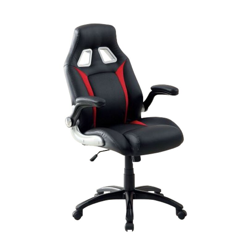 Contemporary Style gaming chair Black office chair Metal comfort chair