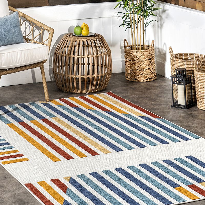 nuLoom Adali Contemporary Striped Indoor/Outdoor Area Rug