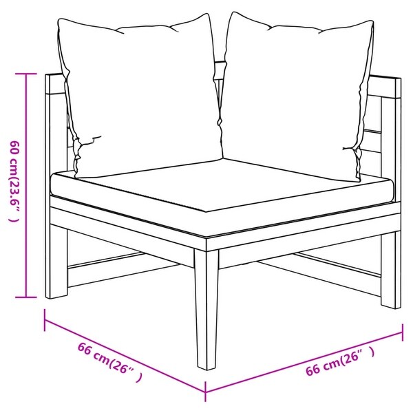 4 Piece Patio Lounge Set with Cream White Cushions Acacia Wood