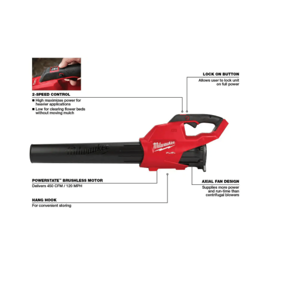 Milwaukee M18 FUEL 120 MPH 450 CFM 18-Volt Lithium-Ion Brushless Cordless Handheld Blower (Tool-Only)