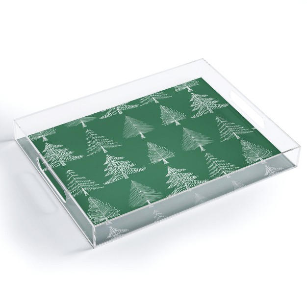 Gabriela Fuente Greenchristmas Acrylic Tray deny Designs