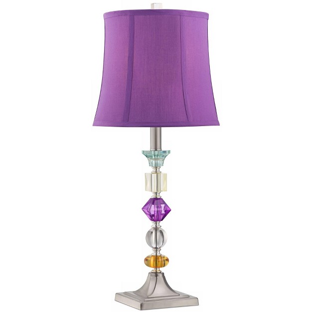 High Multi Colored Stacked Gem Purple Shade For Bedroom Living Room Bedside Nightstand Office Family