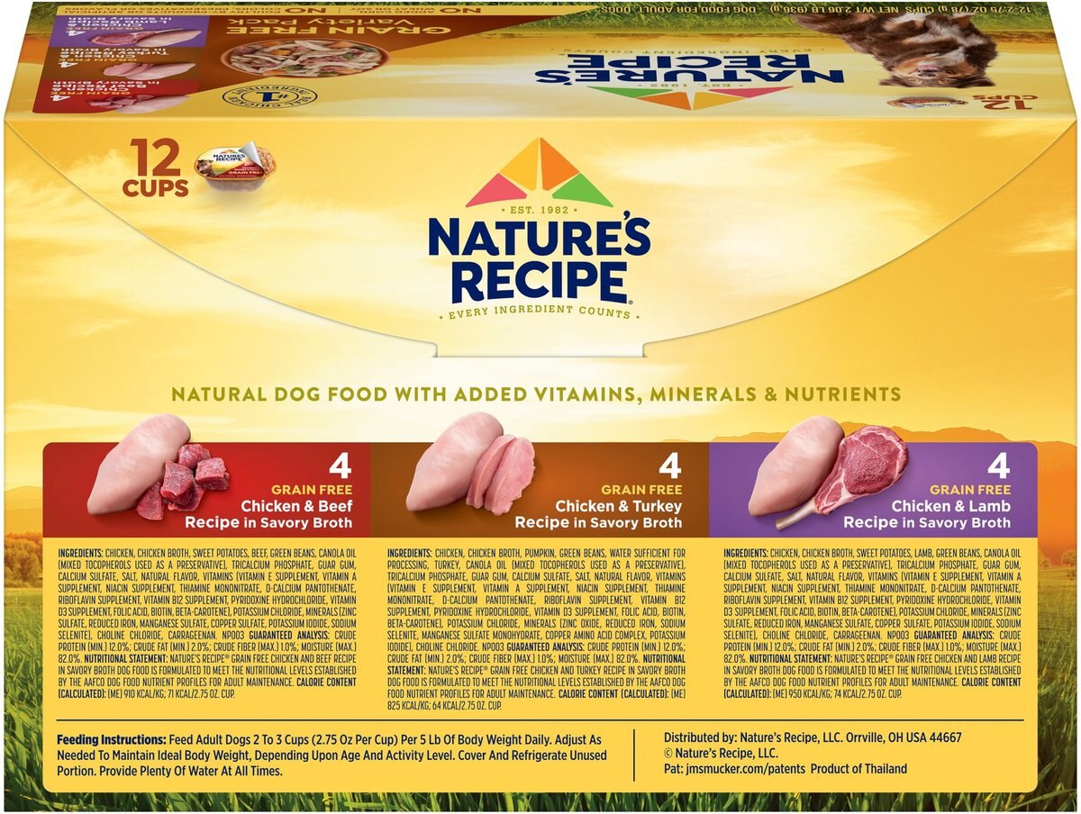 Nature's Recipe Prime Blends Variety Pack Wet Dog Food， 2.75-oz， case of 12