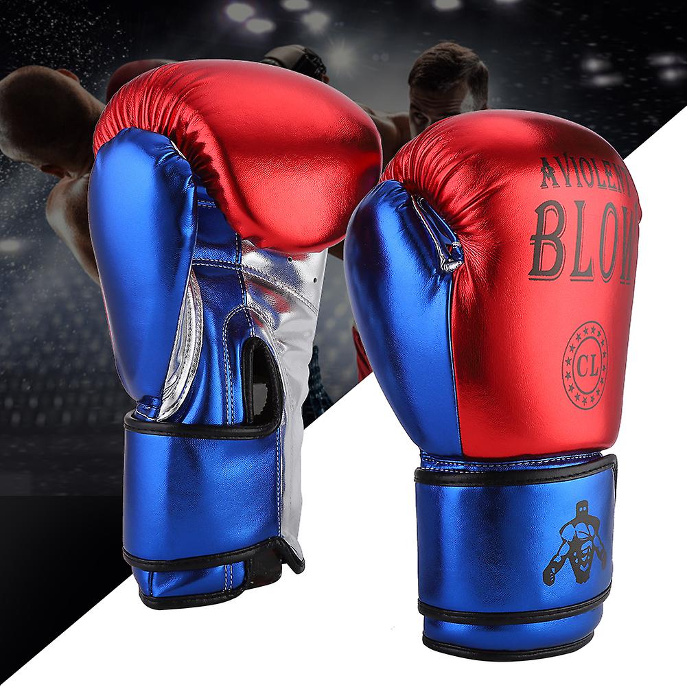 1 Pair Unisex Pu Boxing Gloves Sanda Punching Sparring Sandbag Training Mittsred