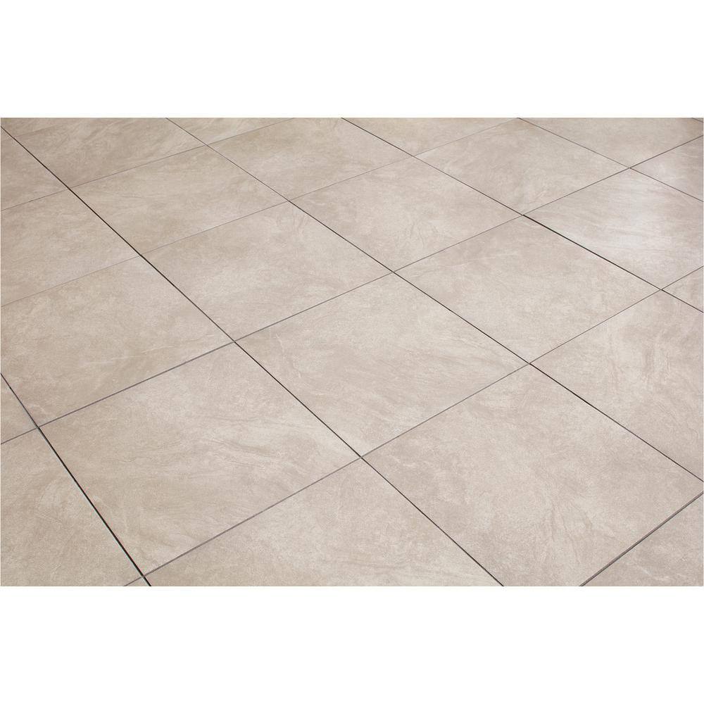 TrafficMaster Portland Stone Gray 18 in. x 18 in. Glazed Ceramic Floor and Wall Tile (17.44 sq. ft.  case) ULMK18181PV