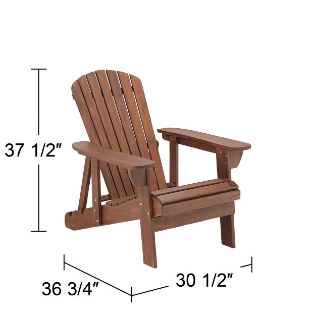 Teal Island Designs Fletcher Dark Wood Outdoor Reclining Adirondack Chair