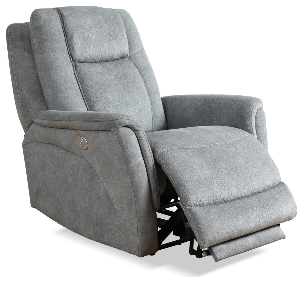 Parker Living Linus Hudson Grey Power Zero Gravity Recliner   Transitional   Recliner Chairs   by Parker House  Houzz