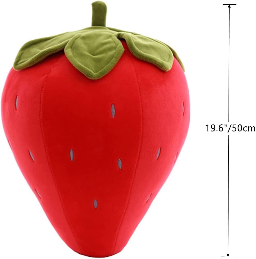 Cute Fruit Kids Pillow Stuffed Strawberry Plush Pillows Super Soft Girls Pillows Cushion Seat For Kids Toys (red，19.6