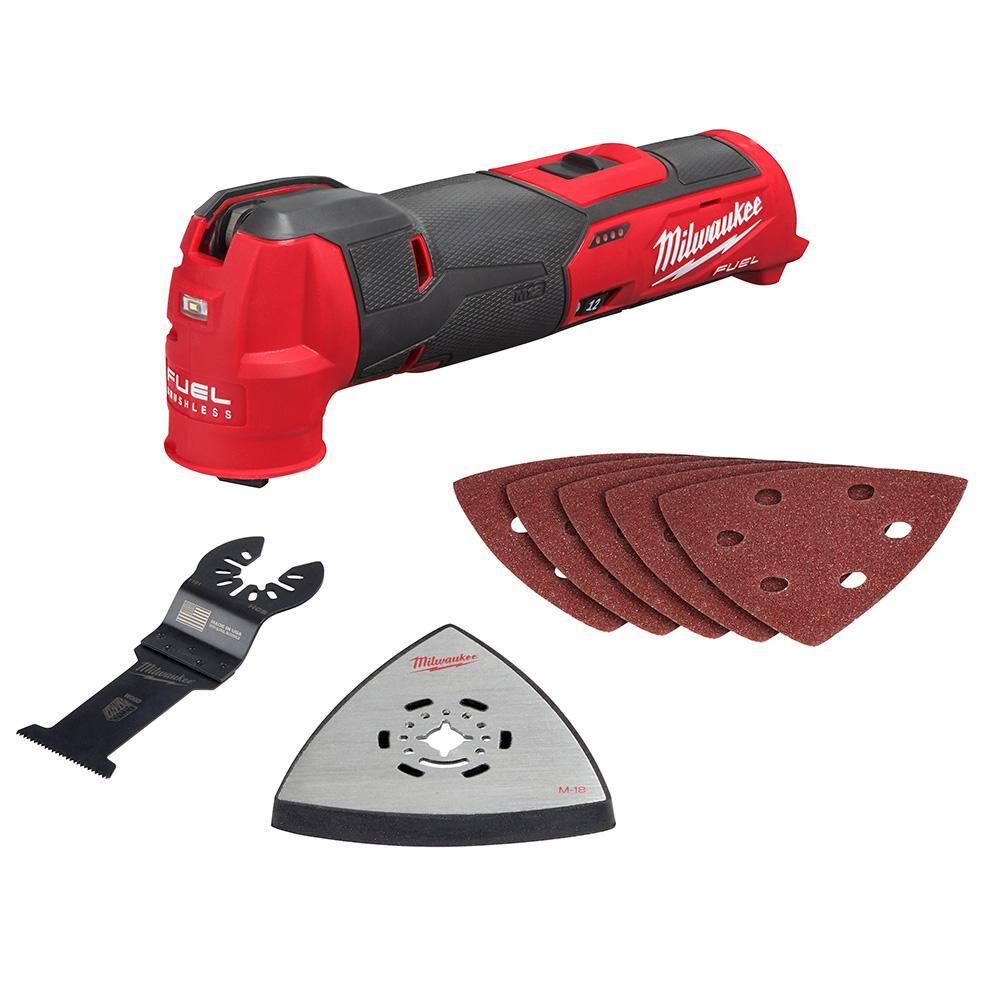 MW M12 FUEL 12-Volt Lithium-Ion Cordless Oscillating Multi-Tool (2-Tool) with Two 3.0 Ah Batteries 2526-20-2526-20-48-11-2412