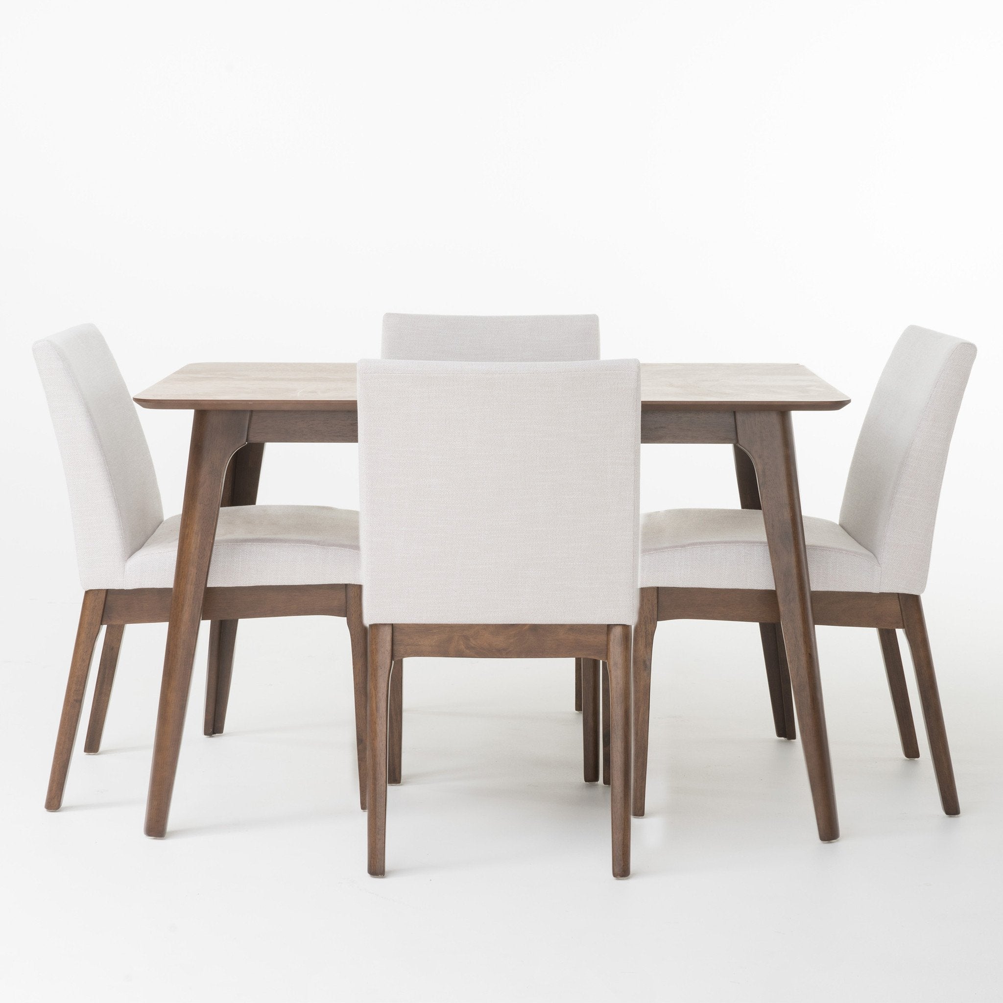 Kwame Natural Walnut Finish 50-inch Rectangular 5 Piece Dining Set