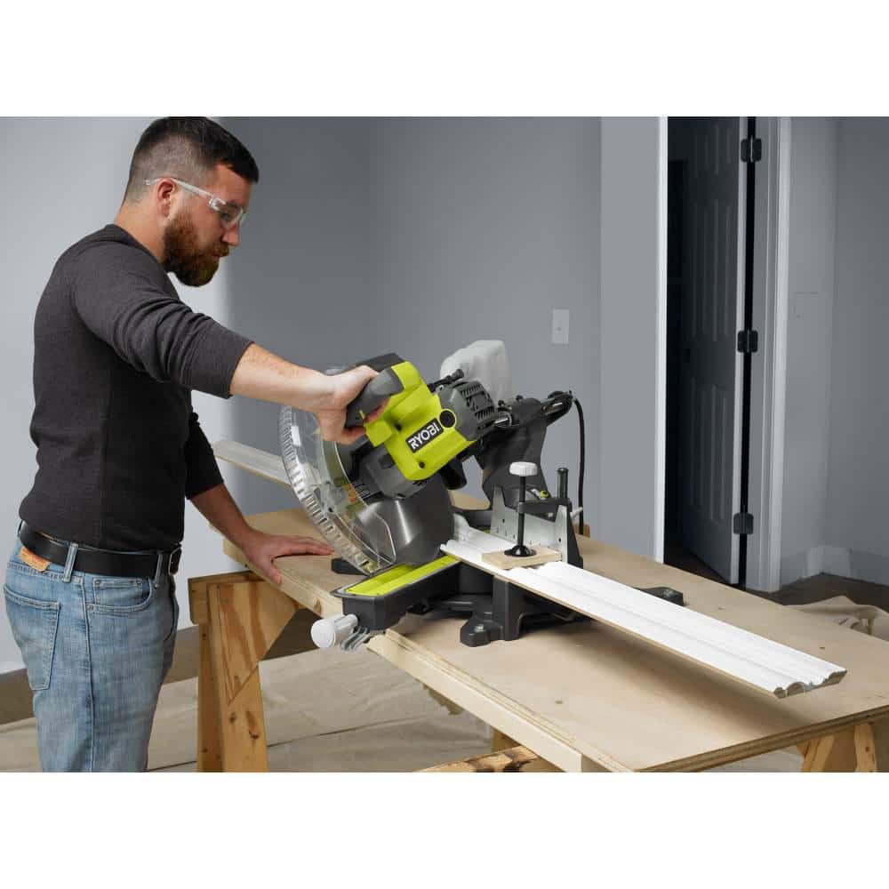 RYOBI 15 Amp 12 in. Corded Sliding Compound Miter Saw with LED Cutline Indicator TSS121