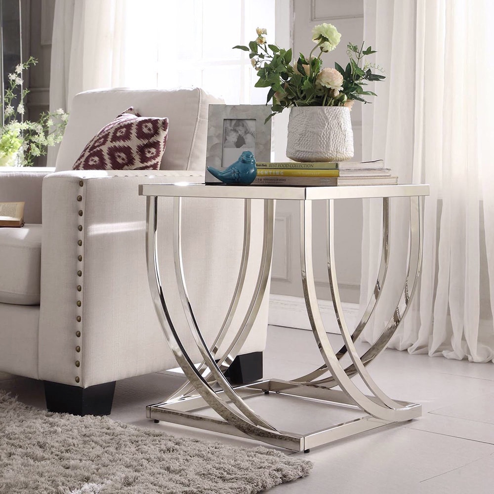 Anson Steel Arch Curved Sculptural Modern End Table by iNSPIRE Q Bold