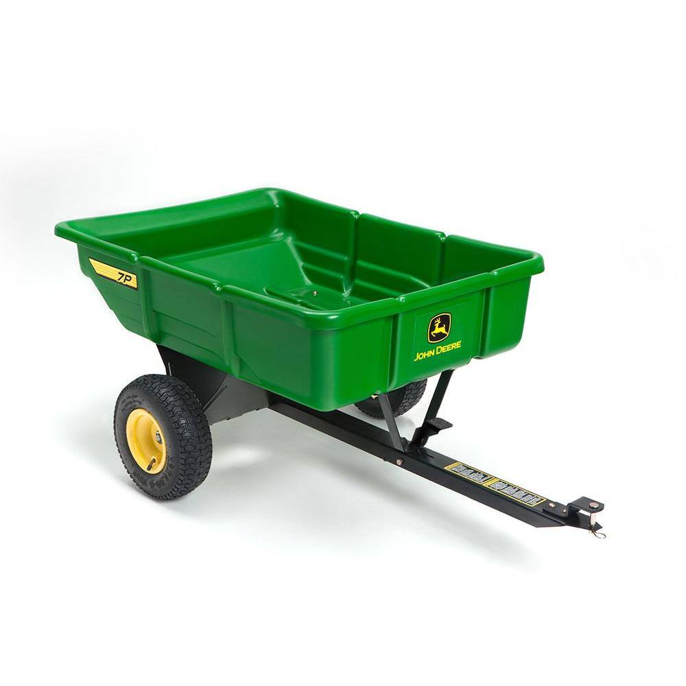 450 lb. 7 cu. ft. Tow Behind Poly Utility Cart Dump Trailer with Universal Hitch