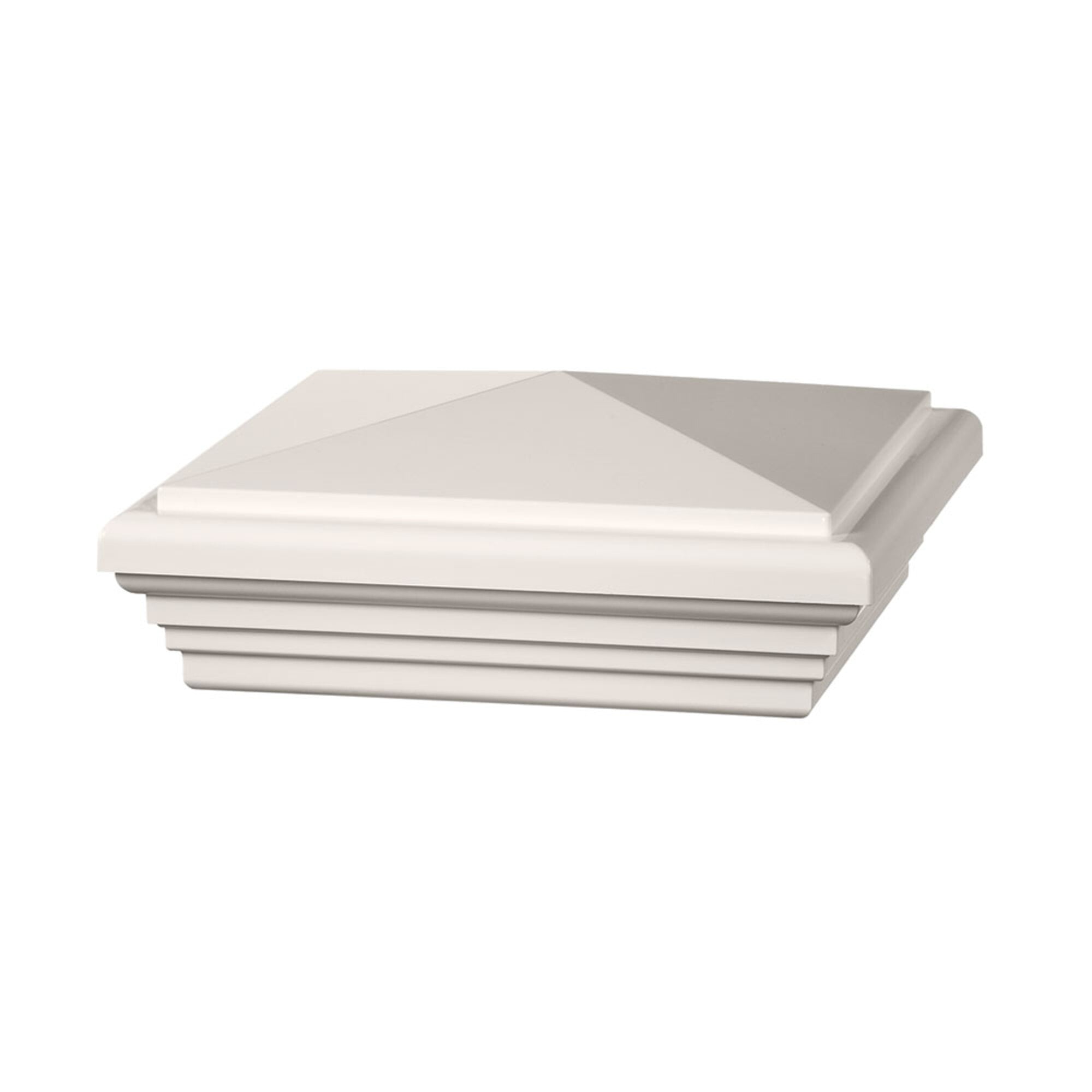 Classic White Vinyl Post Cap with 5 in. x 5 in. Base