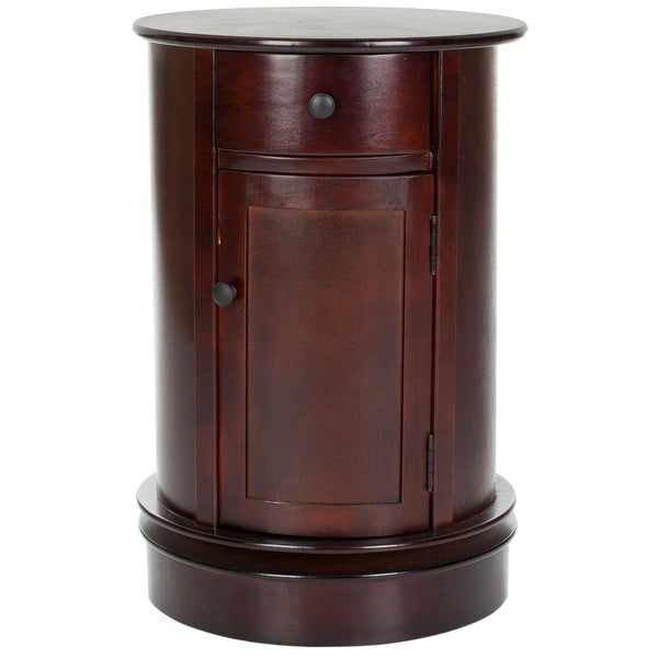 SAFAVIEH Cape Cod Dark Cherry Swivel Storage Accent Table - 17.7