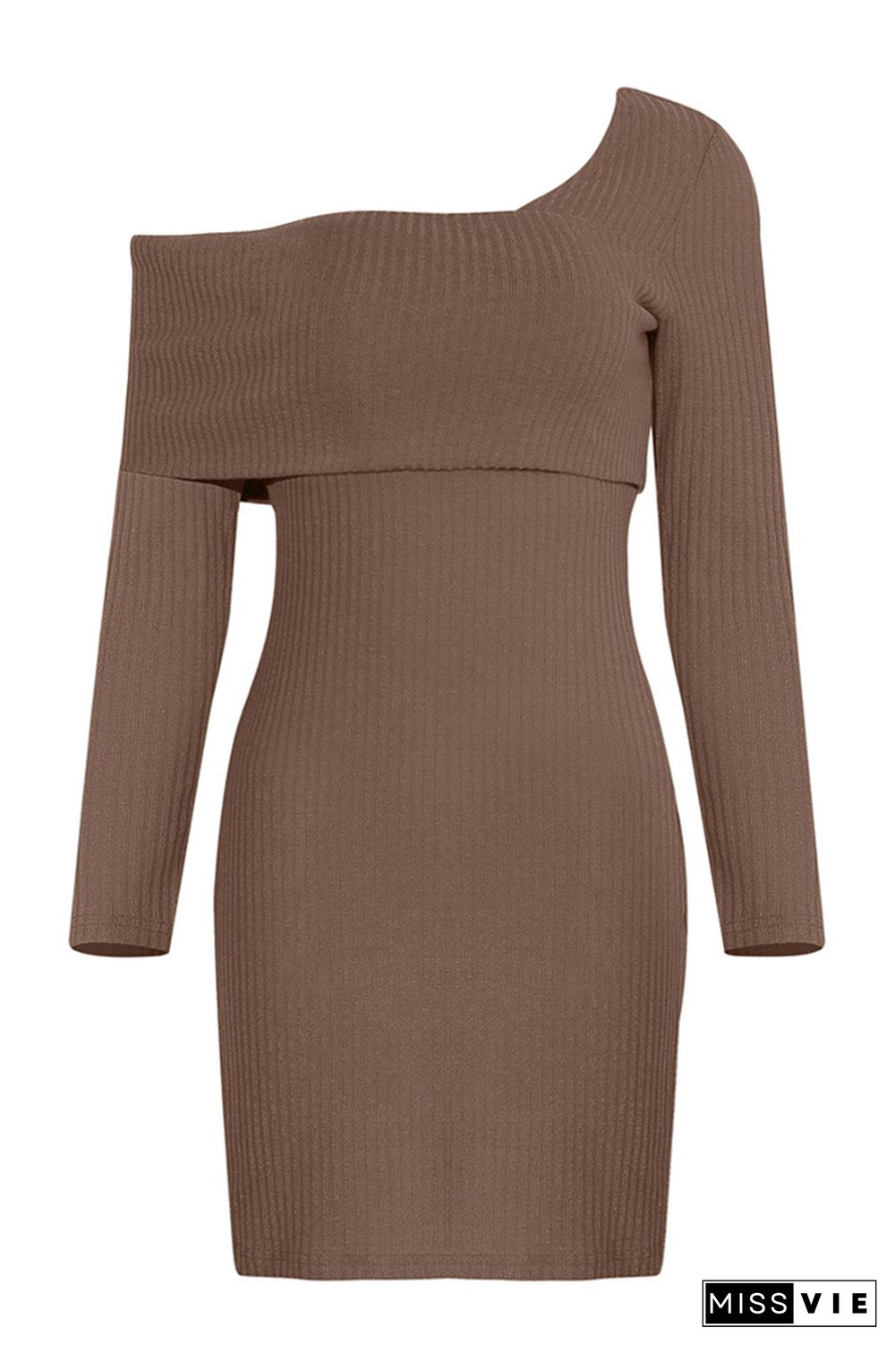 One shoulder Knit Bodycon Sweater Dress Wholesale