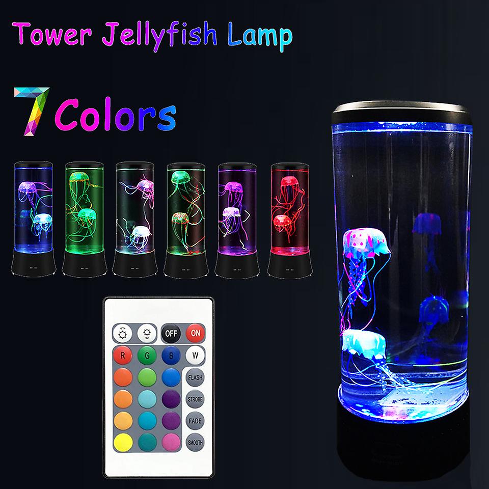 Jellyfish Lamp Led Night Light Remote Control Color Changing Home Decoration Lights Aquarium Birthday Gift For Kids Usb Charging