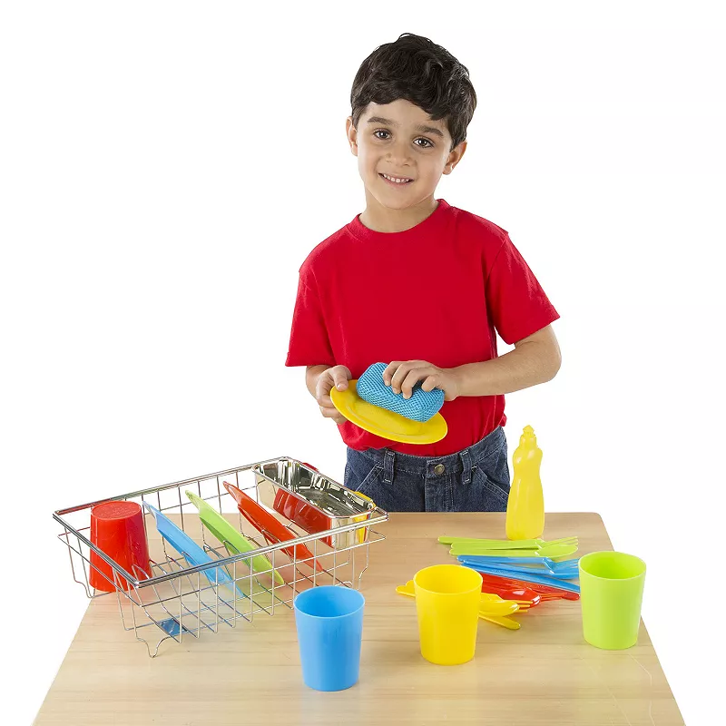 Melissa and Doug Let's Play House! Wash and Dry Dish Set