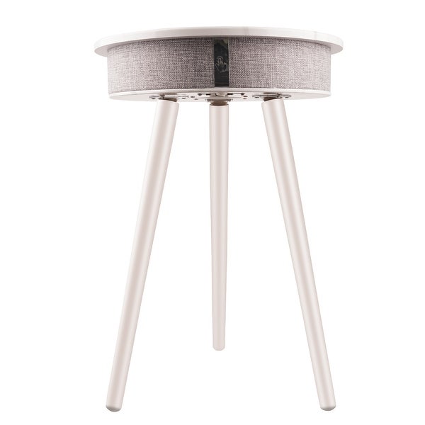 Bluetooth Speaker Marble Accent End Table (Wireless Charging)