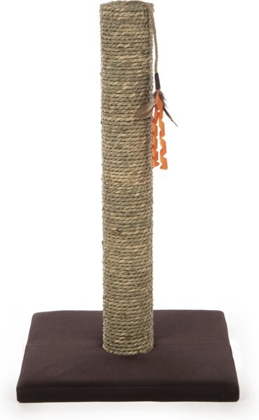 SmartyKat Simply Scratch Seagrass Cat Scratch Post with Feather Cat Toy