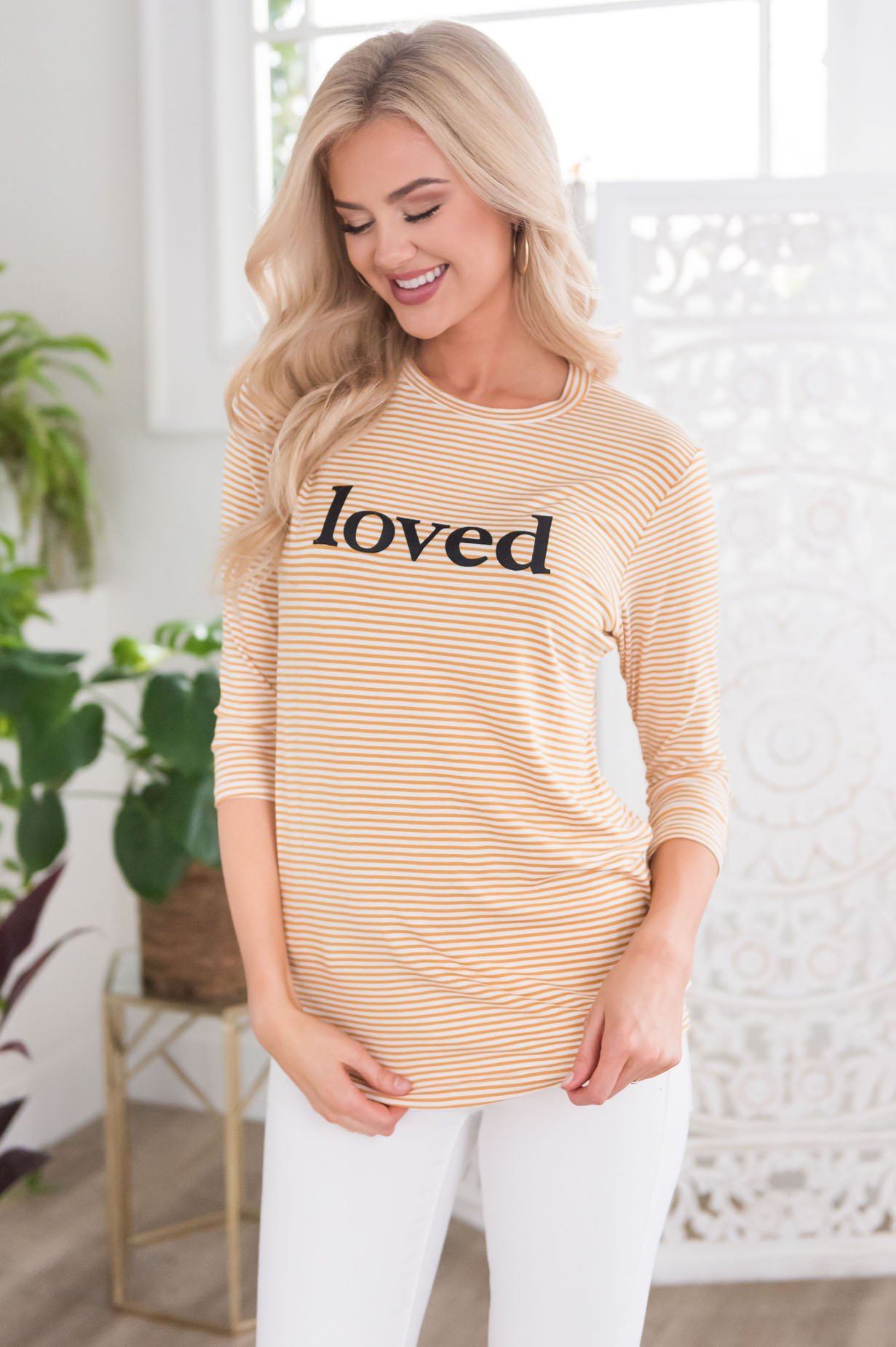 Loved Modest 3/4 Length Sleeve Tee