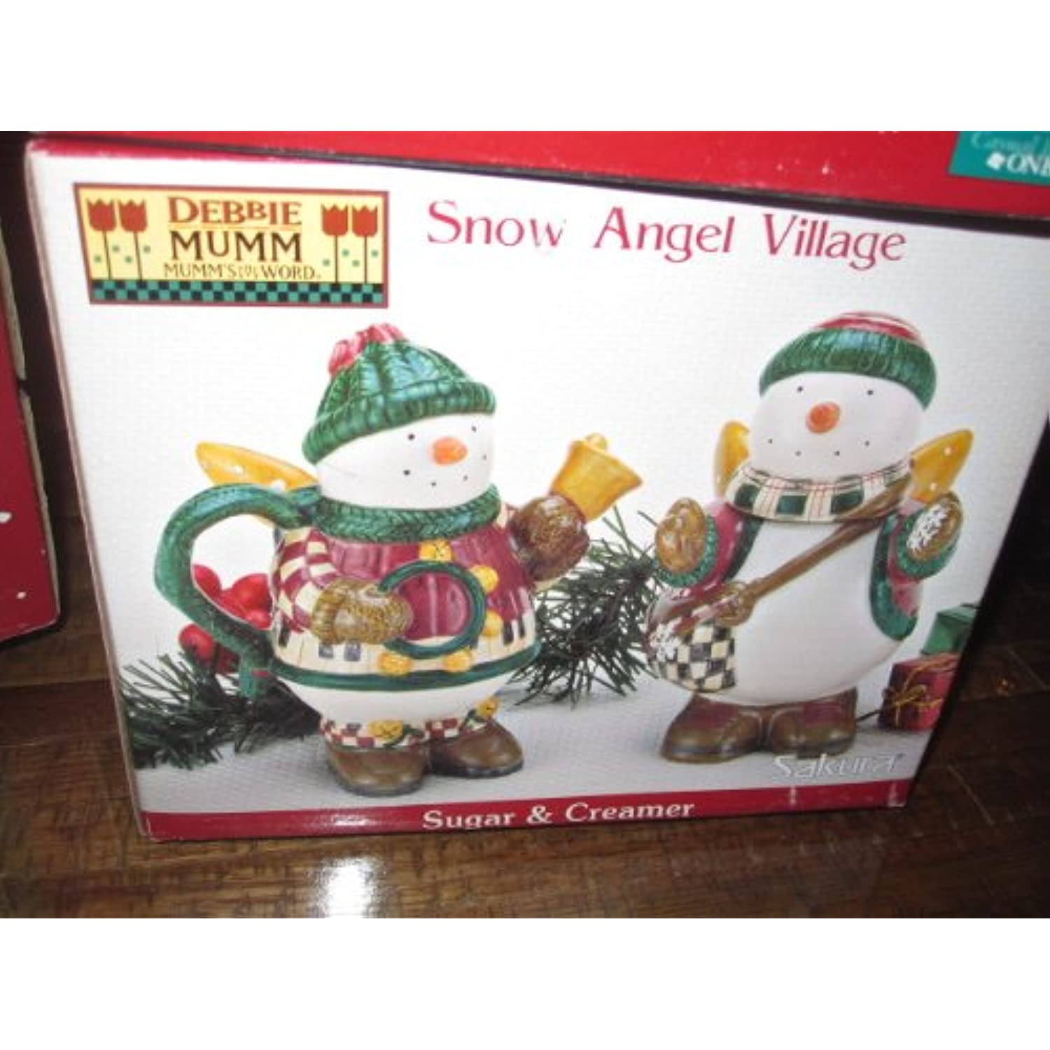 Sakura Debbie Mumm Snow Angel Village Sugar and Creamer