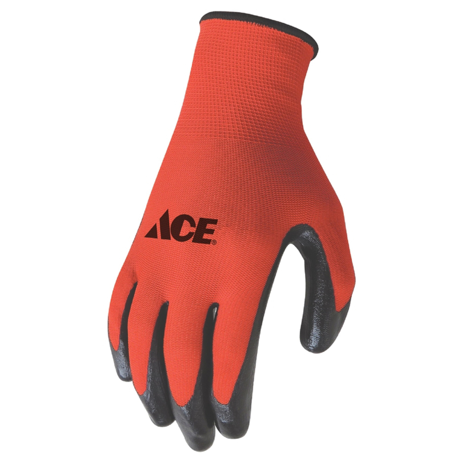 Ace Men\u0027s Indoor/Outdoor Coated Work Gloves Red L 3 pk