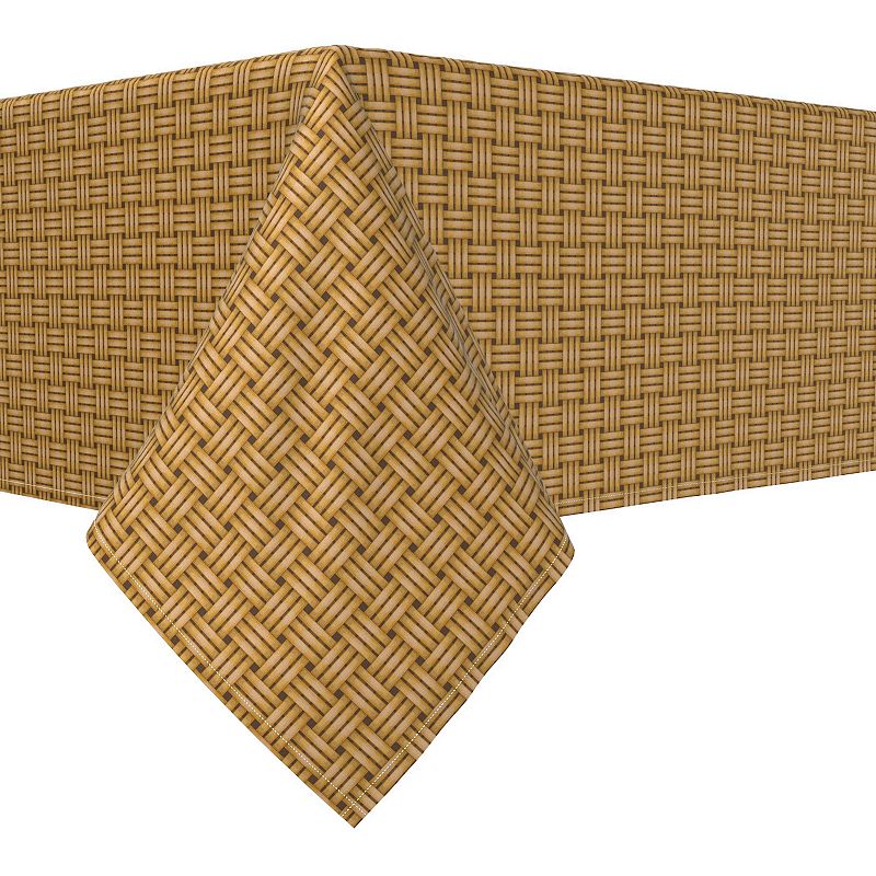 Square Tablecloth， 100% Polyester， 60x60， Wicker Reed Fence