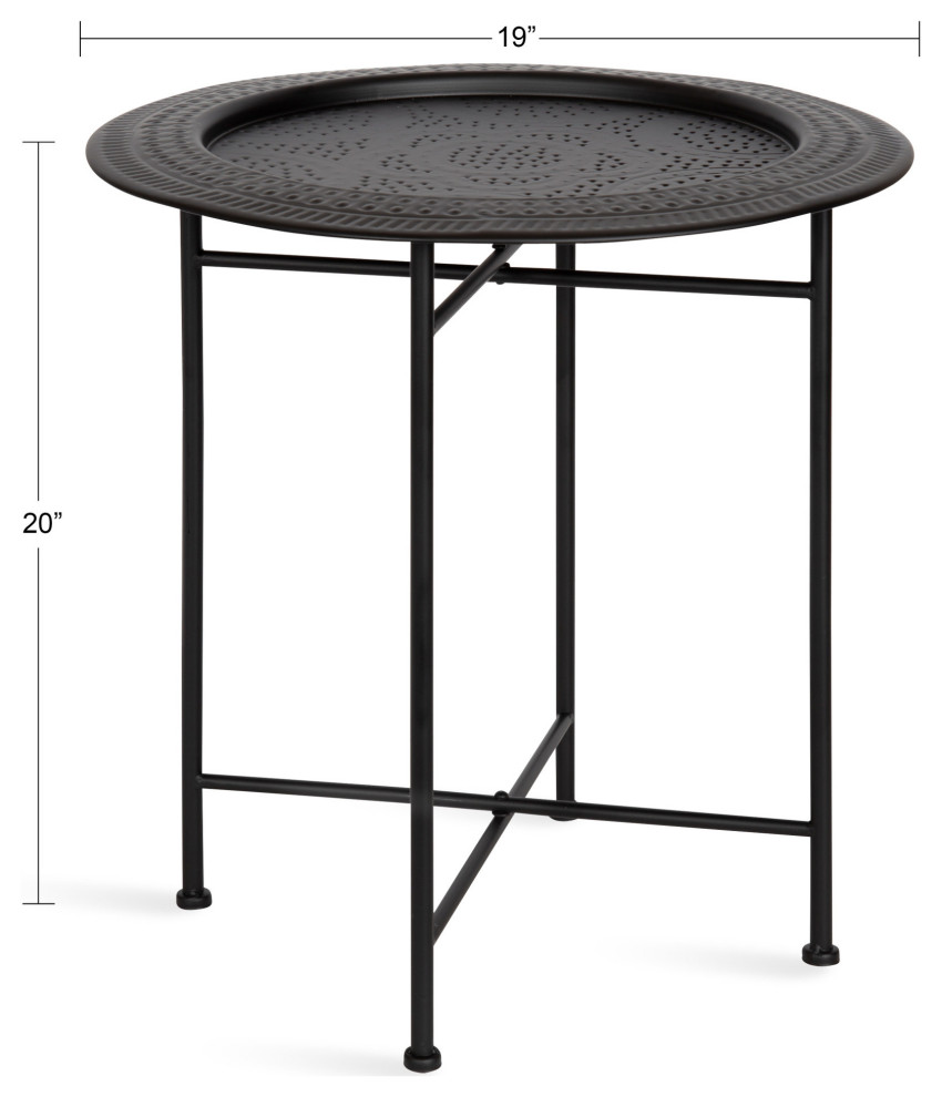 Razza Round Metal Side Table   Industrial   Side Tables And End Tables   by Uniek Inc.  Houzz