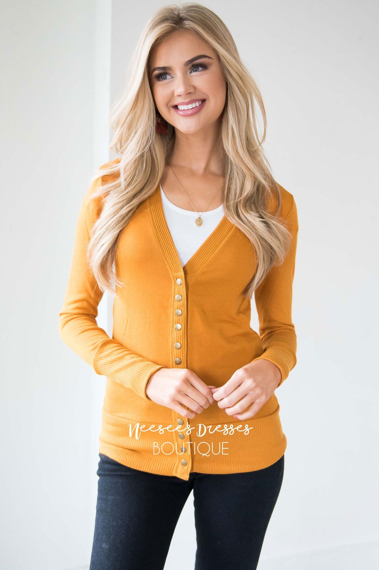 Snap Up Button Cardigan