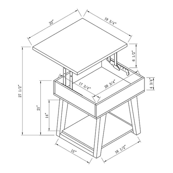 Furniture of America Willen White 1-shelf Lift-top Side Table