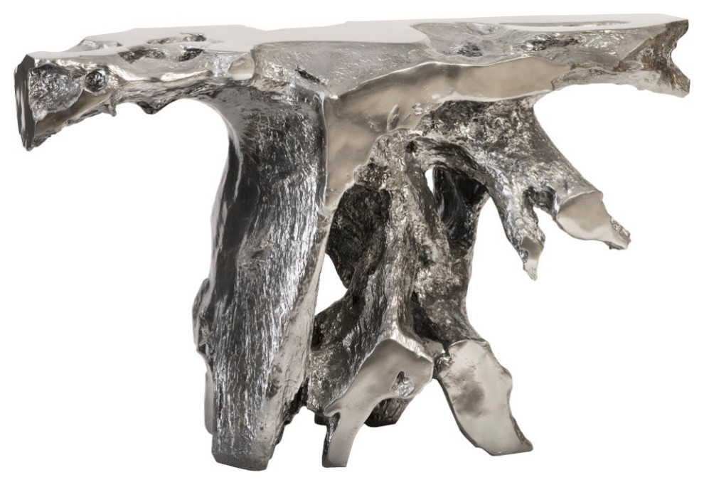 Brivo Freeform Console Table  Liquid Silver   Contemporary   Console Tables   by HedgeApple  Houzz