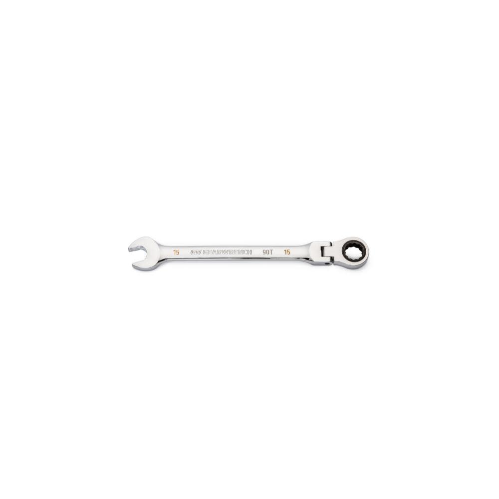 GEARWRENCH 15mm 90T 12 Point Flex Head Ratcheting Combination Wrench 86715 from GEARWRENCH