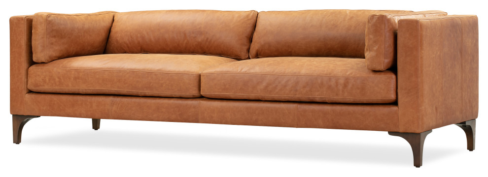 Poly and Bark Argan Sofa  Cognac Tan   Midcentury   Sofas   by Edgemod Furniture  Houzz