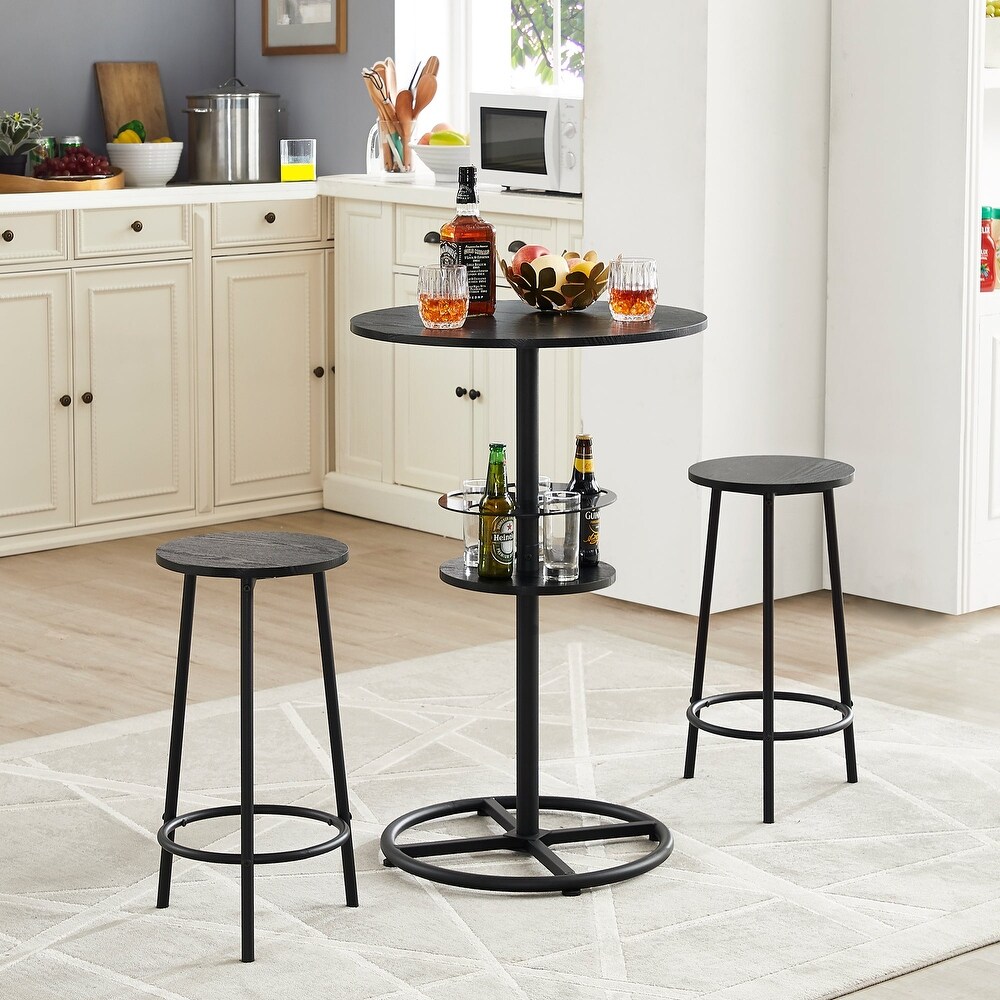 Javlergo 3 Piece Round Bar Table with Barstool