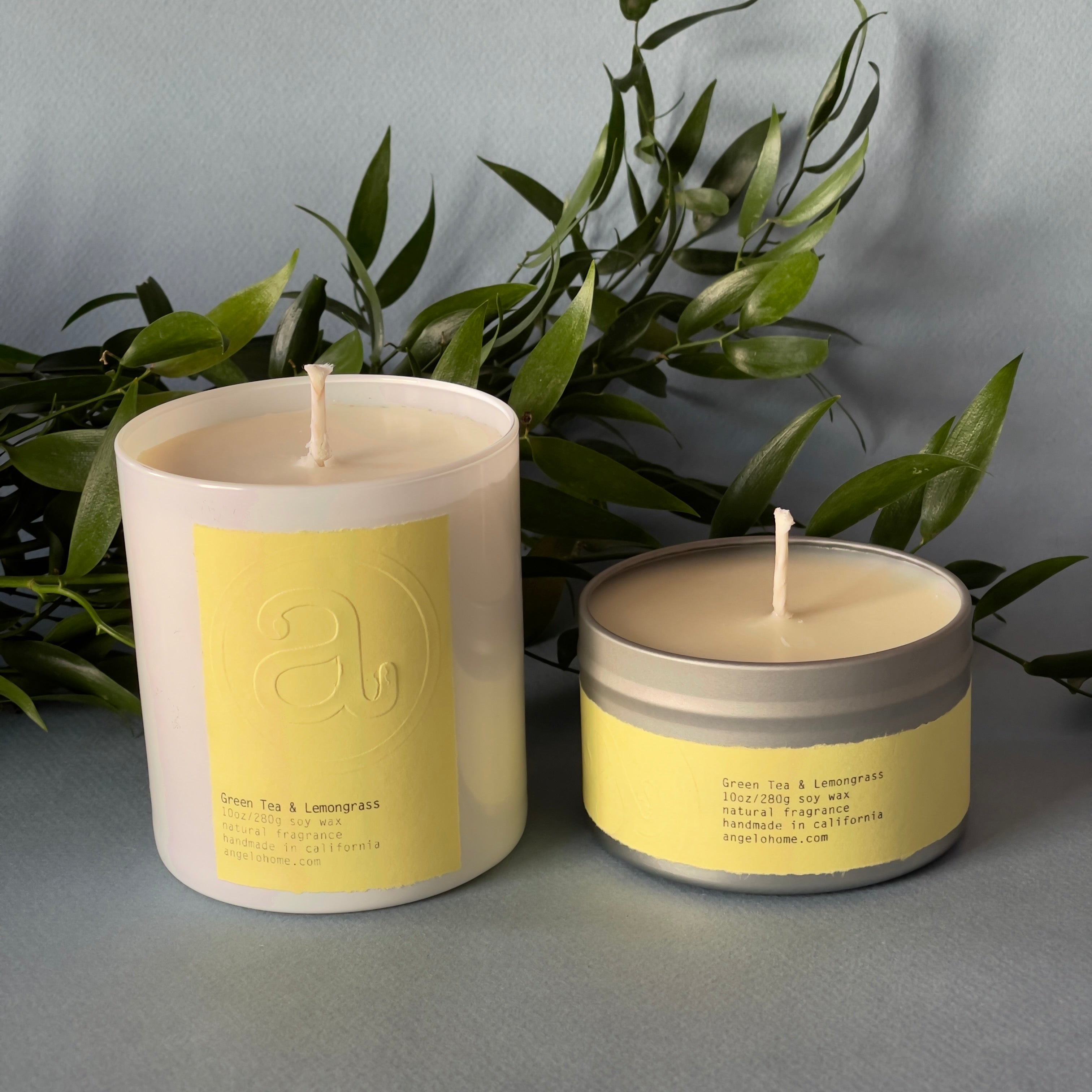 angelo:HOME Green Tea + Lemongrass Scented Candle