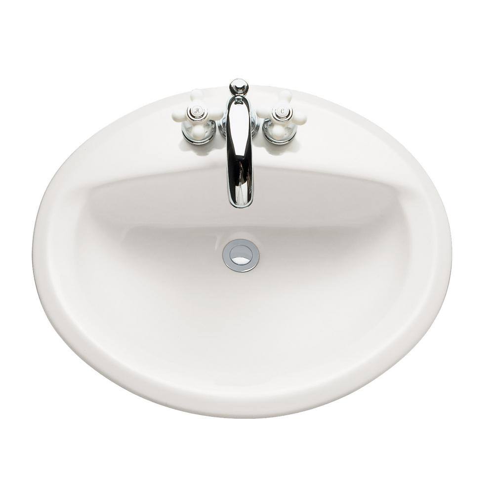 American Standard Aqualyn Less Overflow Countertop Bathroom Sink with 4 in. Faucet Holes in White 0476928.020