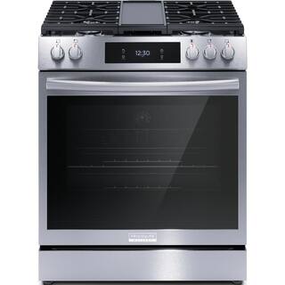 FRIGIDAIRE GALLERY 30 in. 6 cu. ft. 5 Burner Slide-In Gas Range with Total Convection in Air Fry in Smudge Proof Stainless Steel GCFG3060BF