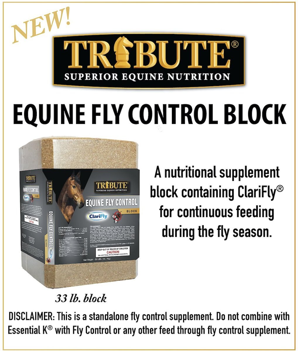 Tribute Equine Nutrition Equine Fly Control Block Horse Supplement， 33-lb block