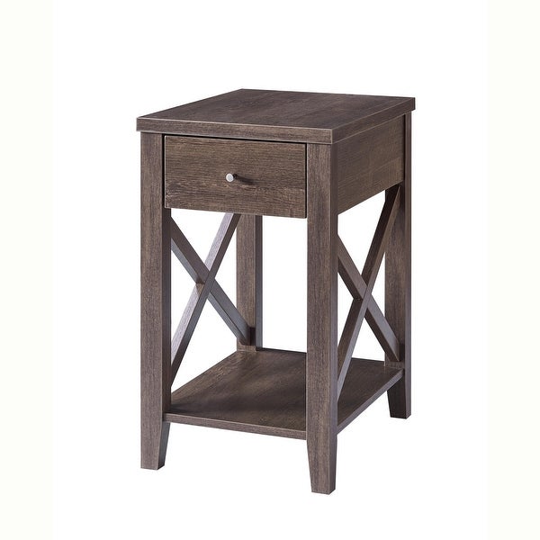 SINTECHNO Contemporary End Table With Drawer And Shelf