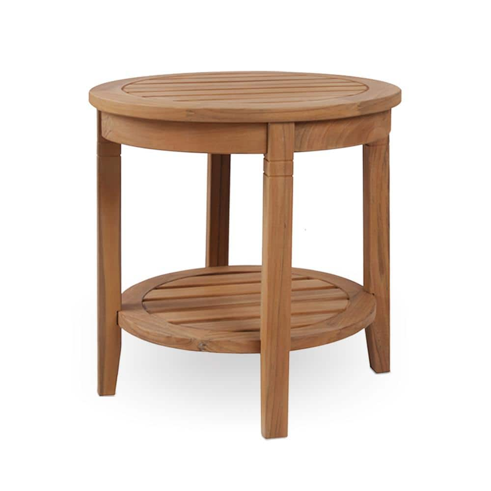 Cambridge Casual Heaton Natural Teak Wood Outdoor Side Table