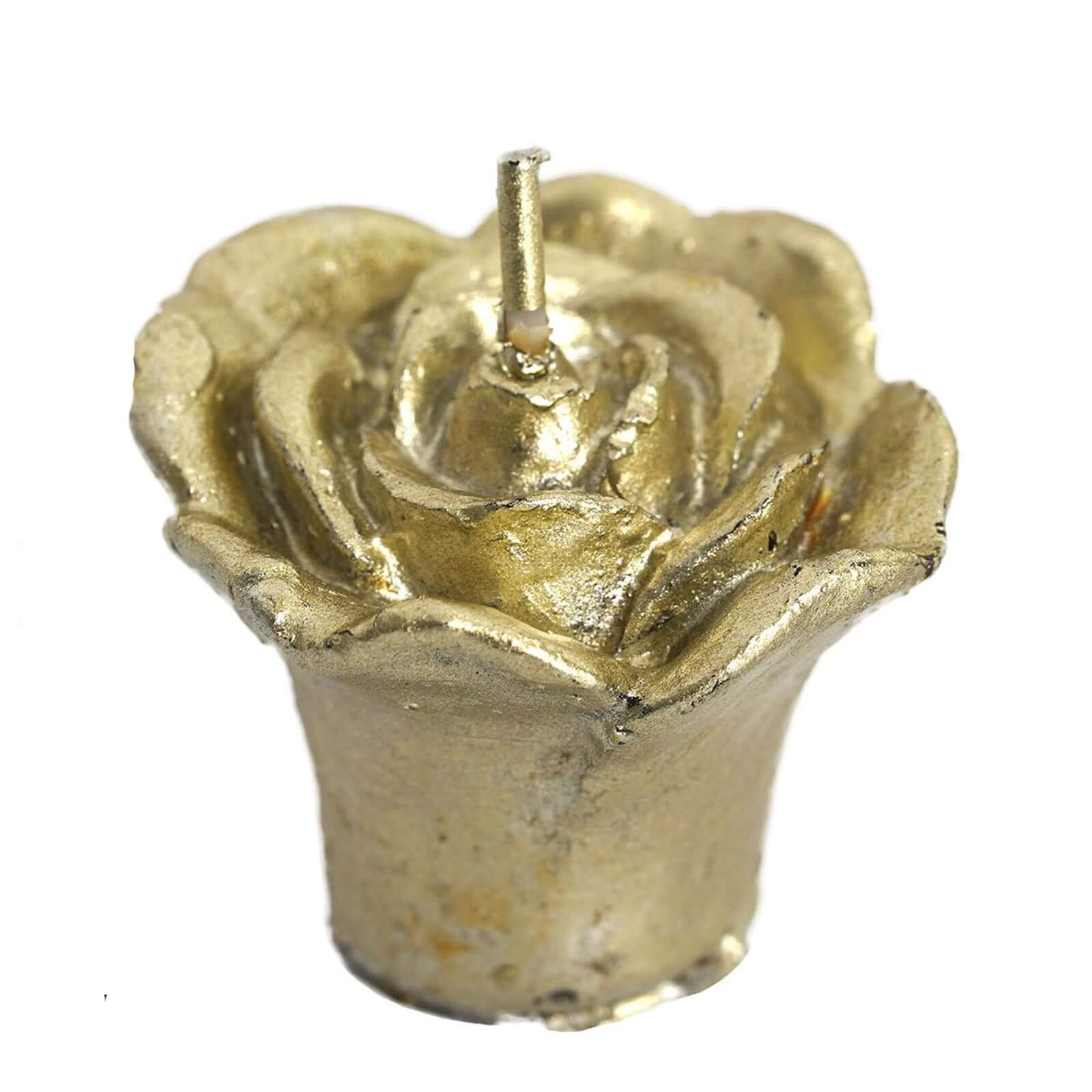 12 Pack Gold Mini Rose Flower Floating Candles Wedding Vase Fillers 1