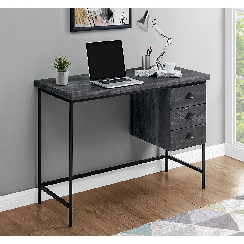 55 Charcoal Black Contemporary Computer Desk