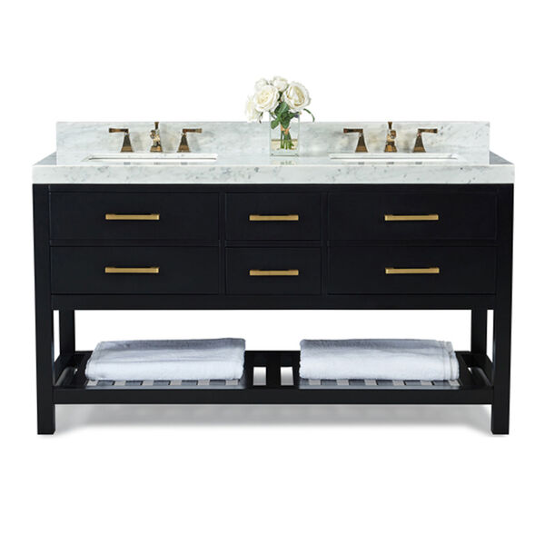 Elizabeth Black Onyx 60-Inch Vanity Console